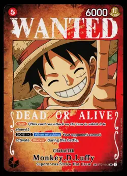 Monkey D Luffy - ST01-012 - NM - Wanted Parallel - Alternate Art - One Piece - O - Image 1