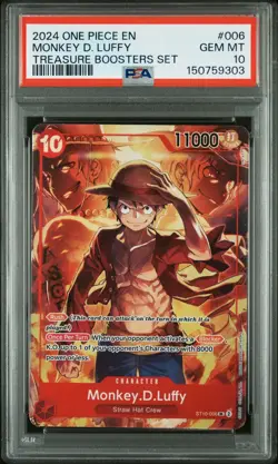 2024 ONE PIECE PROMOS TREASURE BOOSTERS SET #006 MONKEY D. LUFFY PSA 10 - Image 1
