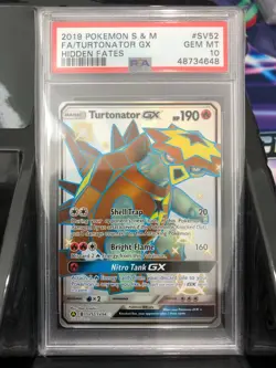 PSA 10 GEM MT- TURTONATOR GX Card SV50/SV94 Pokemon TCG Hidden Fates Shiny Vault - Image 1