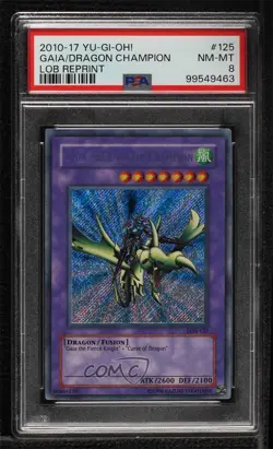 Gaia the Dragon Champion Reprint YuGiOh Legend of Blue Eyes White PSA 8 2010 - Image 1