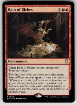 Rain of Riches Rare Commander: Bloomburrow 200 MTG Near Mint - Image 1