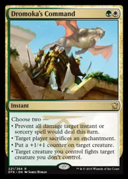 MTG Dromoka's Command - Foil, Dragons of Tarkir, Moderately Played, English - Image 1