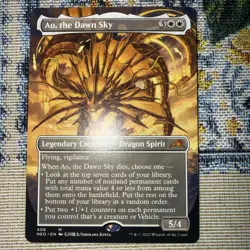 Ao, the Dawn Sky (Borderless) – M – Extended Art – Kamigawa: Neon Dynasty - Image 1