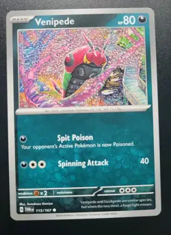 Pokemon TCG Twilight Masquerade: Venipede (115/167) - Common - Near Mint - Image 1
