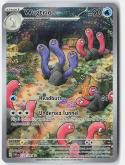 Wugtrio 224/091 Illustration Rare Paldean Fates Pokemon Holo Near Mint - Image 1