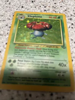 Pokemon TCG Vileplume Jungle Holo Card 15/64 Unlimited Rare LP NM Vintage - Image 2