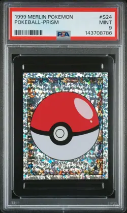 PSA 9 MINT 1999 MERLIN POKEMON S24 POKEBALL-PRISM - Image 1