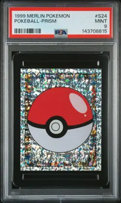 PSA 9 MINT 1999 MERLIN POKEMON S24 POKEBALL-PRISM - Image 3