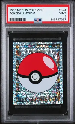 PSA 9 MINT 1999 MERLIN POKEMON S24 POKEBALL-PRISM - Image 5