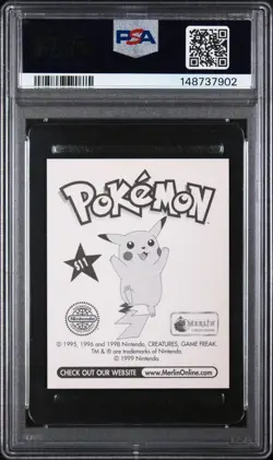 PSA 8 NM/MT 1999 MERLIN POKEMON #S11 MEOWTH-PRISM - Image 2
