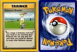Pokemon Breeder 76/102 Rare Base Set Unlimited Pokemon Moderately Played - Image 1
