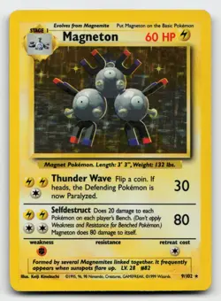 Magneton 009/102 Base Set LP Pokemon TCG Holo Rare - Image 1