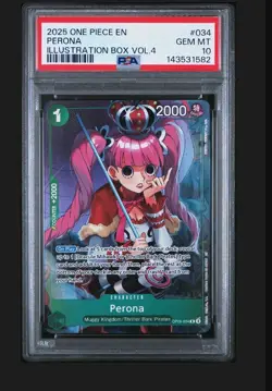 2025 ONE PIECE PROMOS ILLUSTRATION BOX VOL.4 #034 PERONA PSA 10 - Image 1