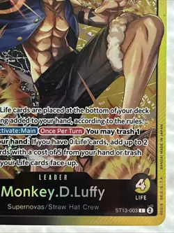 Monkey.D.Luffy ST13-003 SR Leader The Three Brothers Holo Foil - One Piece TCG - Image 5