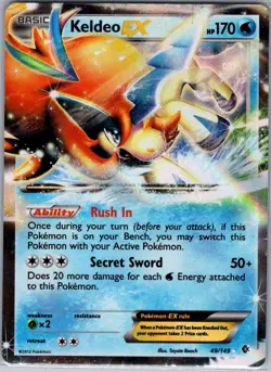 Keldeo EX 49/149 Boundaries Crossed - Pokemon Card - NM - Image 1