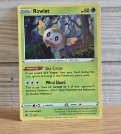 Rowlet 072/236 Common Pokemon Card 2019 Cosmic Eclipse Basic Grass Bird C1 - Image 1