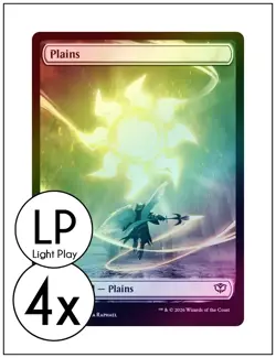4x Plains, Full Art Foil - 0267, Secrets of Strixhaven, MTG LP Light Play - Image 1