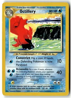 Octillery 34/64 Uncommon Neo Revelation Pokemon Heavily Played - Image 1