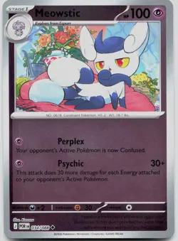 Meowstic 034/088 Uncommon Perfect Order Pokemon Reverse Holo Near Mint - Image 1