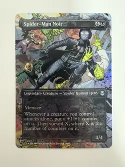 Spider-Man Noir Foil Borderless MTG Magic the Gathering Card NM Near Mint SPM - Image 1