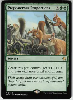MTG Preposterous Proportions Normal NM Foundations Magic 109 - Image 1