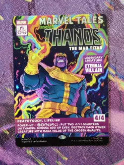 MTG Marvel Super Heroes Thanos, The Mad Titan Borderless Foil (0400) NBP - Image 1
