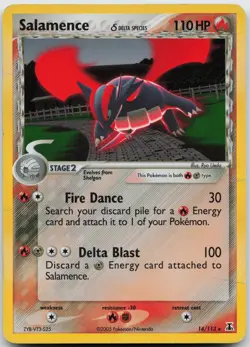 Salamence 14/113 Holo Rare Delta Species Pokemon Holo Damaged - Image 1