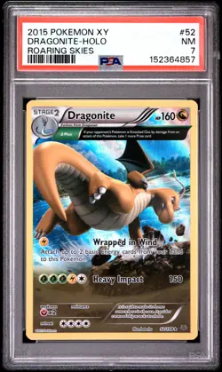 2015 POKEMON XY ROARING SKIES #52 DRAGONITE-HOLO PSA 7 - Image 1