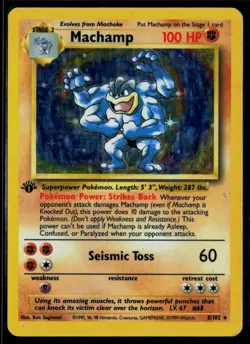 Machamp 8/102 Base Set Rare Pokemon - Image 1