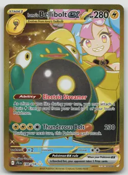 Pokemon TCG Ionos Bellibolt ex 188/159 Journey Together Gold Hyper Rare Card NM - Image 1