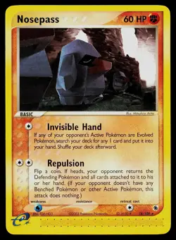 Pokemon Card Nosepass 18/109 Ruby & Sapphire Rare - Image 1