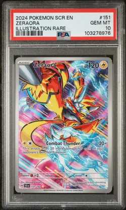 2024 POKEMON SCR EN-STELLAR CROWN ILLUSTRATION RARE #151 ZERAORA PSA 10 - Image 1