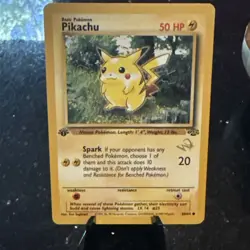 Pikachu Jungle 60/64 Promo Pokemon 1st Edition Card WOTC Stamp - Image 1