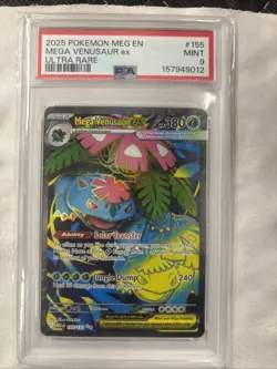 2025 POKEMON MEGA EVOLUTION #155/132 VENUSAUR EX FULL ART ULTRA RARE - PSA MT 9 - Image 1