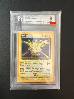 Pokemon BGS 9 Zapdos #16 Holo Base Set Unlimited 1999 Italiano - Image 1