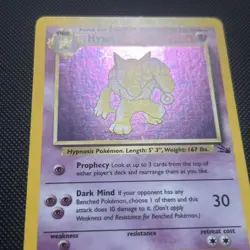 Hypno 8/62 Fossil Holo Pokemon Card NM - Image 2