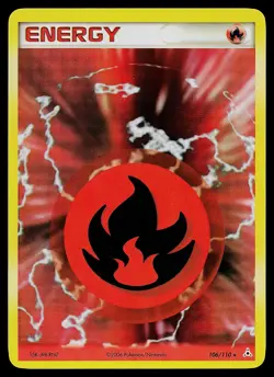 Pokemon Card - Fire Energy Holon Phantoms 106/110 Holo Rare - Image 1
