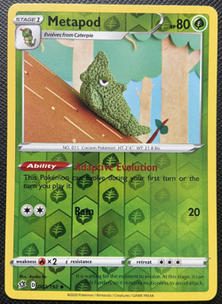 Metapod 002/192 Rebel Clash Reverse Holo Uncommon NM Pokemon 2020 - Image 1