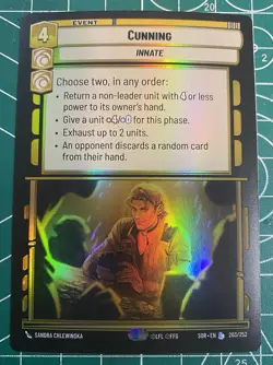 Cunning MINT Foil Legendary 203/252 SWU SOR Star Wars Unlimited # 203 NM / M - Image 1