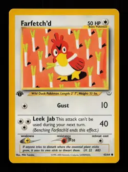 Farfetch'd 43/64 1st Edition Common Neo Revelation Pokemon Cards - Image 1