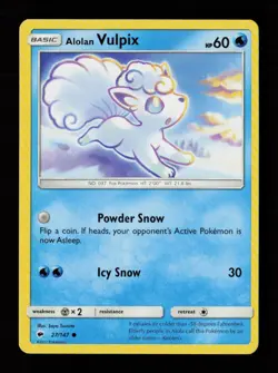 Alolan Vulpix 27/147 Common Burning Shadows Pokemon Cards - Image 1