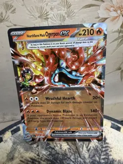 Heartflame Mask Ogerpon Ex 17/131 Prismatic Evolutions Holo Rare Pokemon Card... - Image 1
