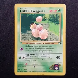 Erika's Exeggcute 43/132 Unlimited Uncommon Gym Heroes Pokemon Damaged - Image 1