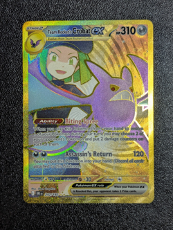 Team Rocket’s Crobat ex 242/182 Hyper Rare Destined Rivals - NM - Pokemon TCG - Image 1