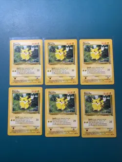 1999 Pokemon Jungle #60 Pikachu Non Holo LP Lot of 6 - Image 1