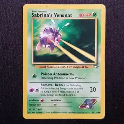 Sabrina's Venonat 96/132 Unlimited Common Gym Heroes Pokemon Damaged - Image 1