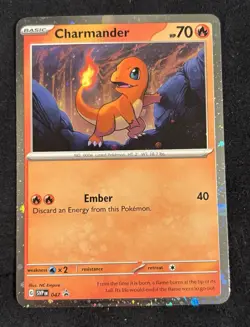 Pokemon TCG Scarlet & Violet Black Star Promo Charmander #47 Cosmos Rare NM - Image 1