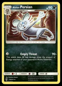 Alolan Persian 119/214 Rare Lost Thunder Pokemon Near Mint - Image 1