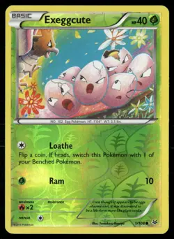 Exeggcute 1/108 Common Roaring Skies Pokemon Reverse Holo Moderately Played - Image 1
