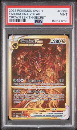 2023 POKEMON SWORD & SHIELD CROWN ZENITH SECRET FULL ART/GIRATINA VSTAR PSA 9 - Image 1